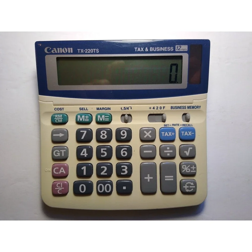 Canon TX-220TS Calculator Tax Business 12-Digit Vintage Desktop LCD